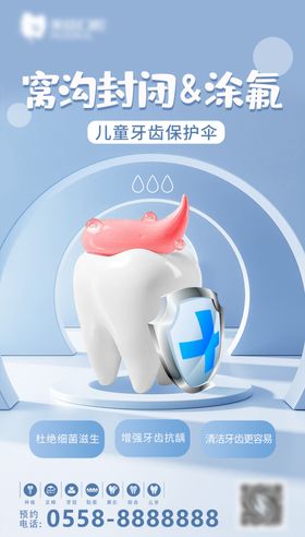 口腔窝沟封闭科普海报