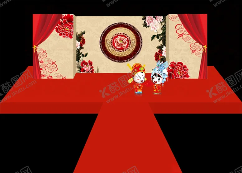 编号：82648404222215459173【酷图网】源文件下载-婚礼现场舞台迎宾区场景布置
