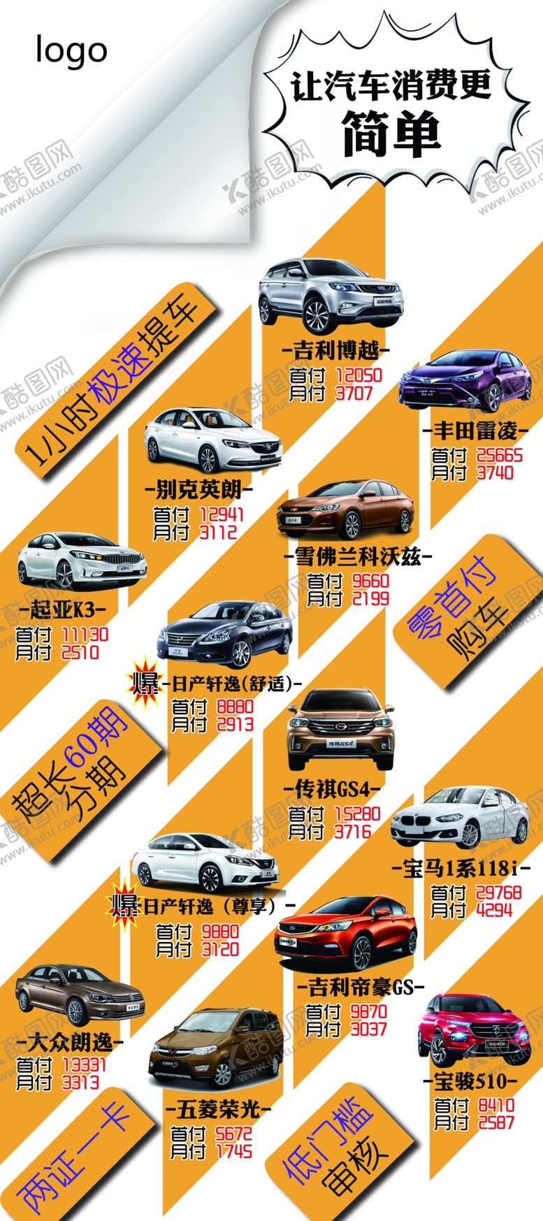 编号：71927702161323048465【酷图网】源文件下载-购车展架海报