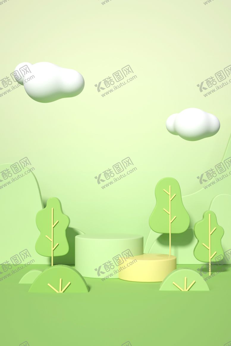编号：96031401252243249033【酷图网】源文件下载-绿色春季    立体背景
