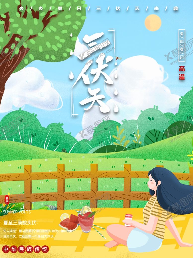 编号：23999305130834473904【酷图网】源文件下载-原创三伏天夏日海报