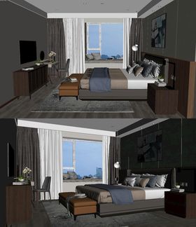 简约卧室3d模型