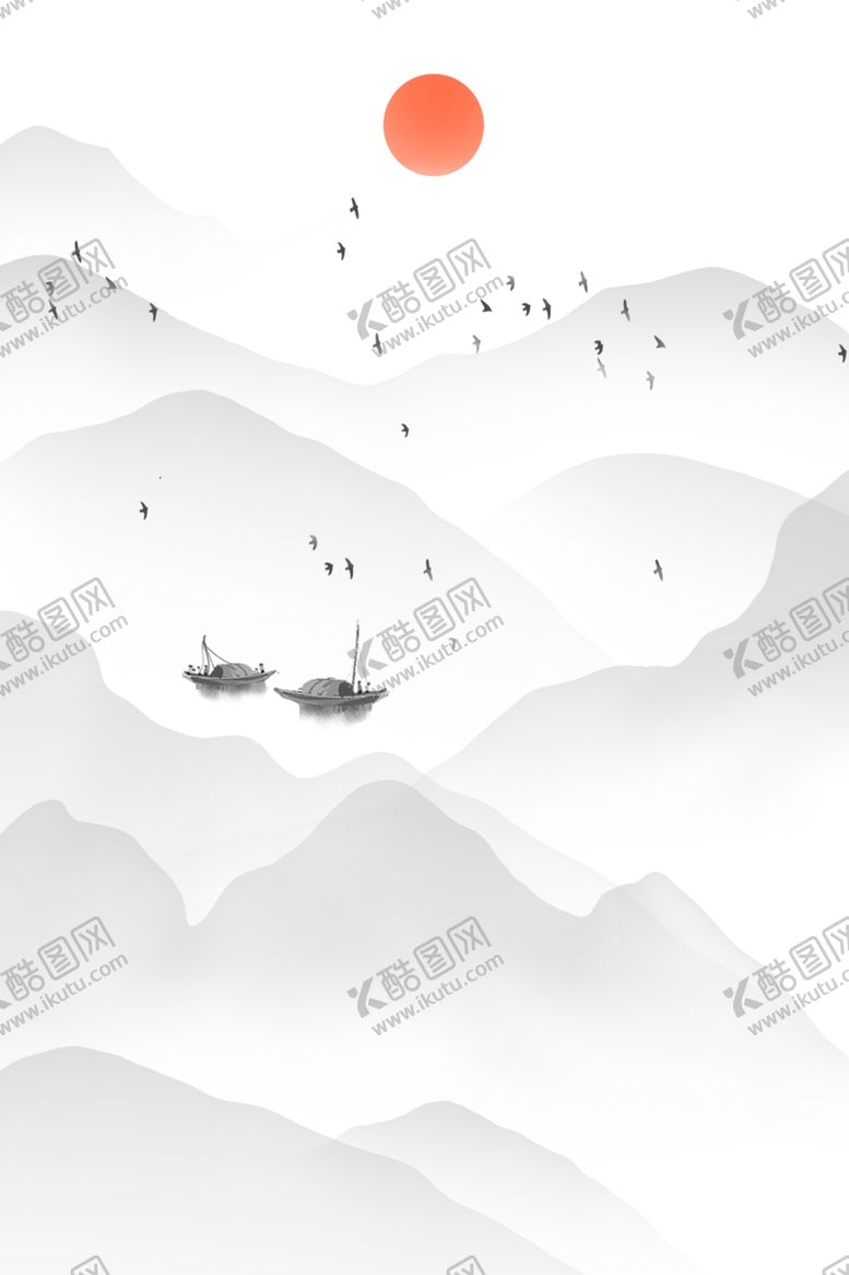 编号：92426102050203194087【酷图网】源文件下载-水墨画山水画素材