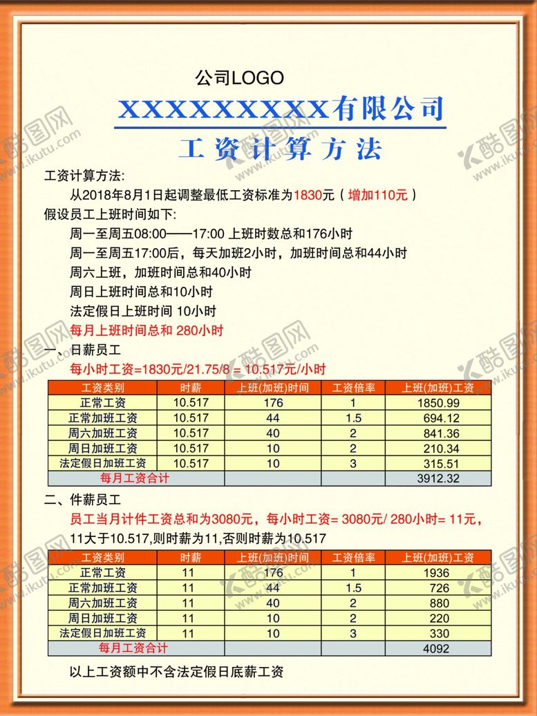 编号：64940705111756423689【酷图网】源文件下载-工资计算方法