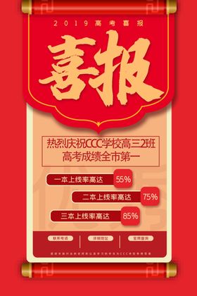 喜报金榜题名毕业季活动海报素材