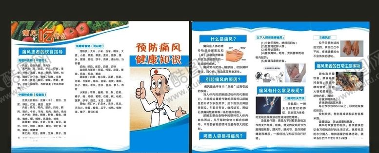 编号：49753009092146017456【酷图网】源文件下载-预防痛风三折页