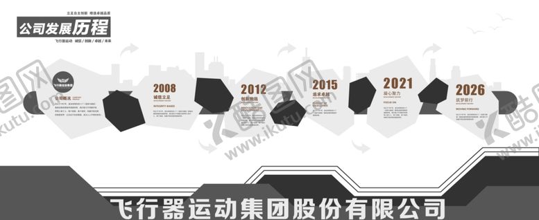 编号：33889906051728132872【酷图网】源文件下载-企业异形大事记时间轴文化墙