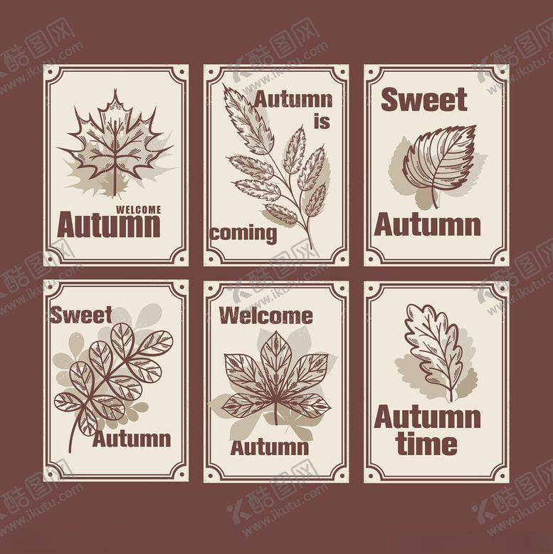 编号：26591611142310425898【酷图网】源文件下载-秋季主题装饰卡片设计