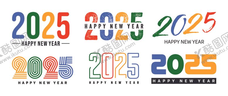 编号：95769203071524496970【酷图网】源文件下载-2025年新年快乐艺术字