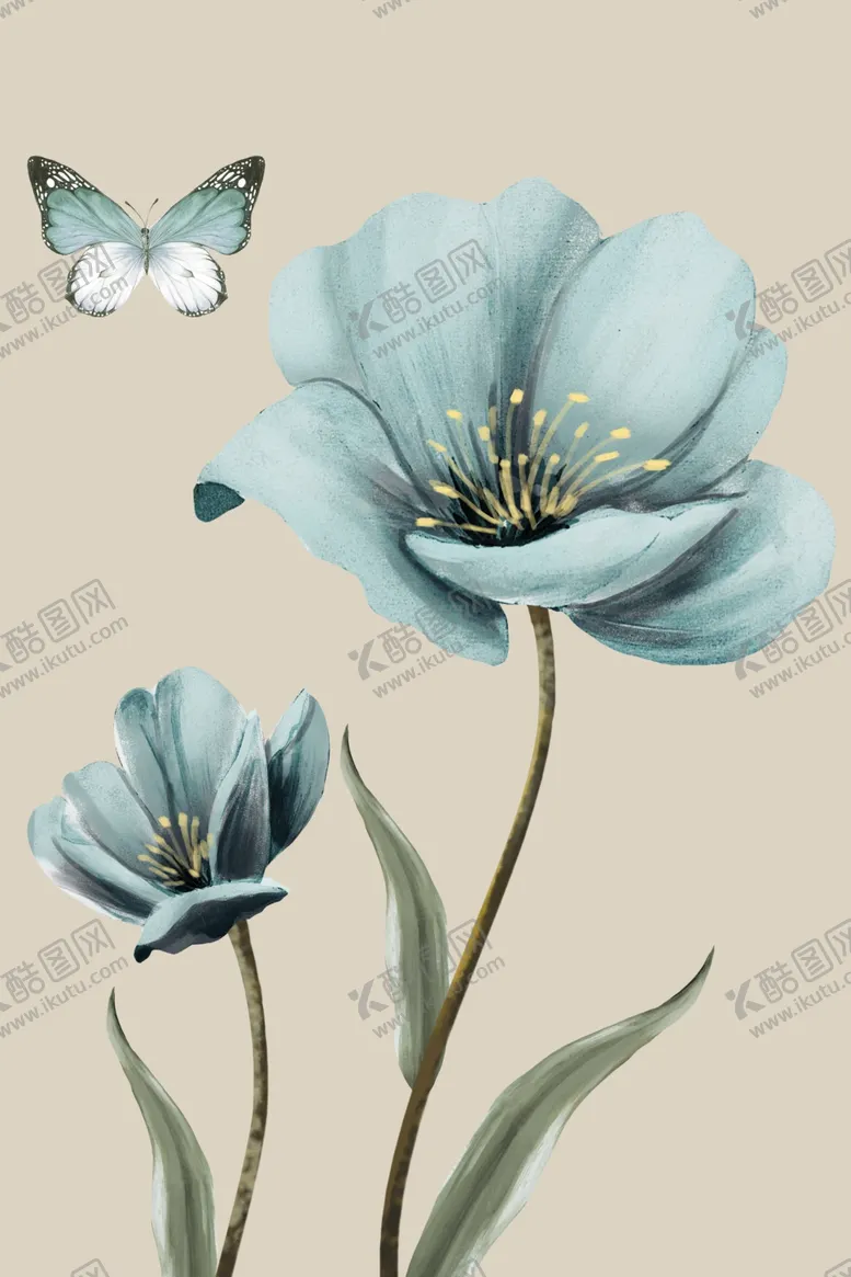 编号：36138804130746165760【酷图网】源文件下载-花卉蝴蝶装饰画