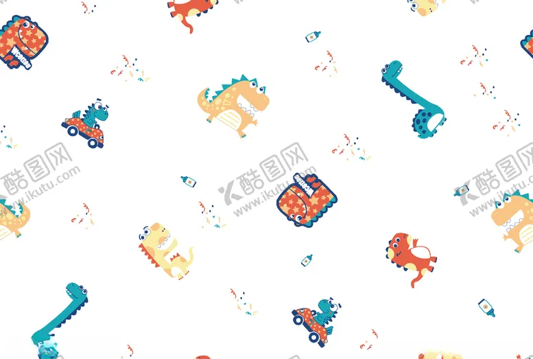 编号：25690604141109175541【酷图网】源文件下载-卡通恐龙循环图