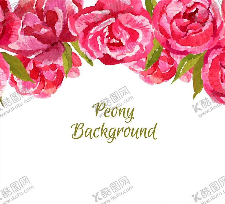 编号：85480310300726396478【酷图网】源文件下载-水彩绘红色牡丹花