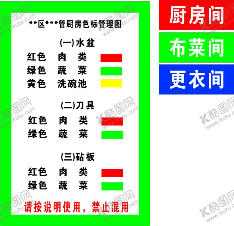 编号：96148610251926253856【酷图网】源文件下载-厨房颜色色标管理