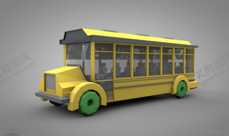 编号：74028805071003538914【酷图网】源文件下载-C4D模型像素大巴校车