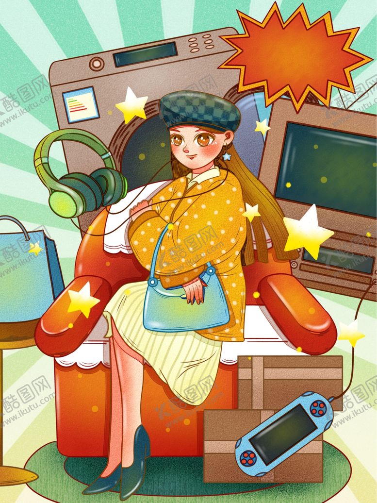 编号：72123210011805508249【酷图网】源文件下载-12.12双12购物节电商插画