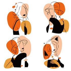 手绘优雅女性的曲线艺术png