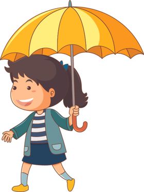 撑雨伞的儿童