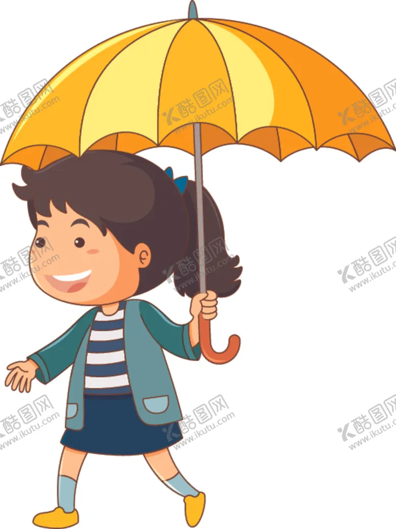 编号：80486306270119505545【酷图网】源文件下载-撑雨伞的儿童