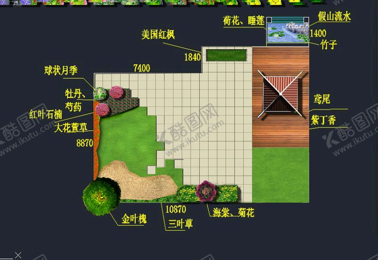 编号：01945709260514046539【酷图网】源文件下载-庭院彩平图