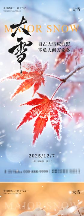 大雪节气朋友圈海报
