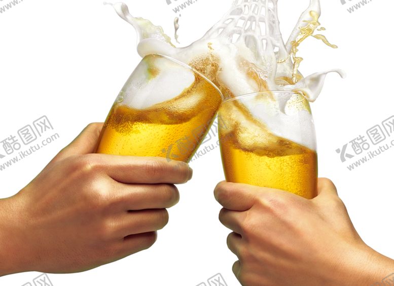 编号：22445710112106044238【酷图网】源文件下载-免抠图啤酒干杯庆祝透明底图片