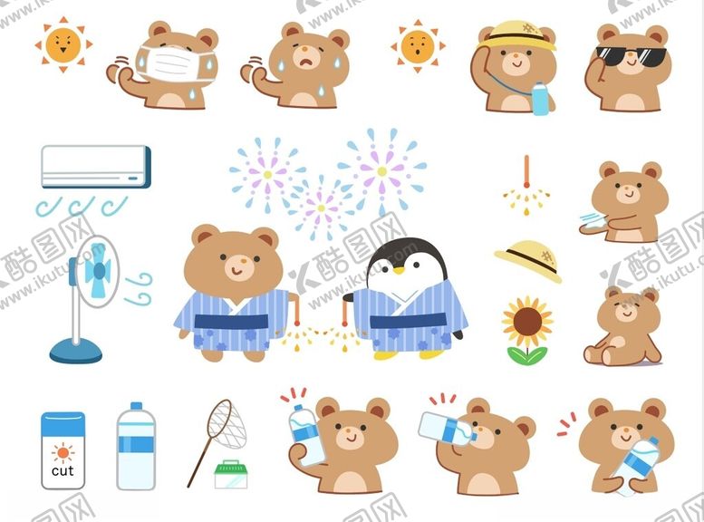编号：25890309200014479204【酷图网】源文件下载-卡通熊夏季防署小知识