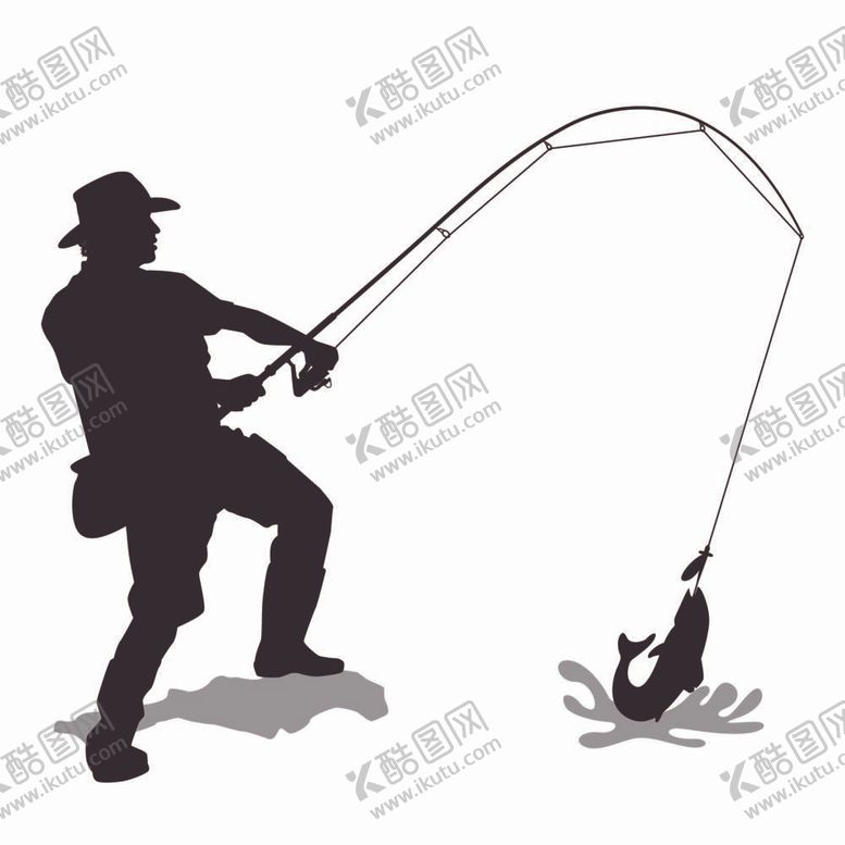 编号：54189309170641105473【酷图网】源文件下载-钓鱼人物剪影