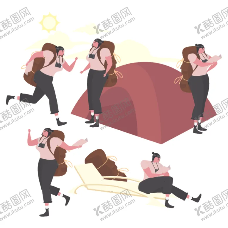 编号：36665607010607551227【酷图网】源文件下载-扁平人物插画