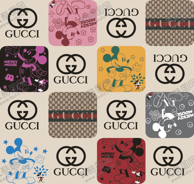 编号：53839709140354563976【酷图网】源文件下载-大牌卡通印花米奇花型