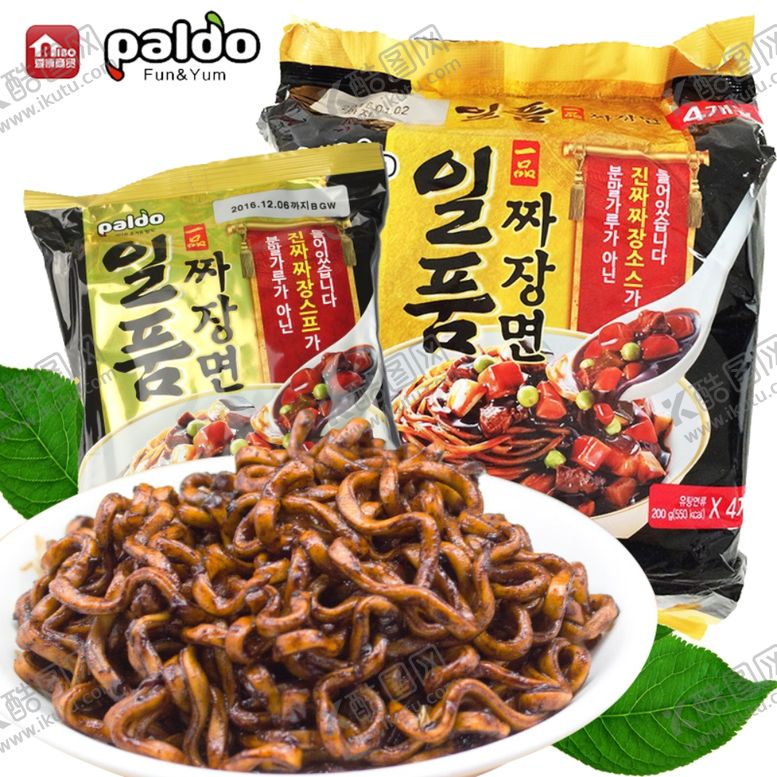 编号：82454809182019585372【酷图网】源文件下载-韩国八道御膳一品炸酱面4连包