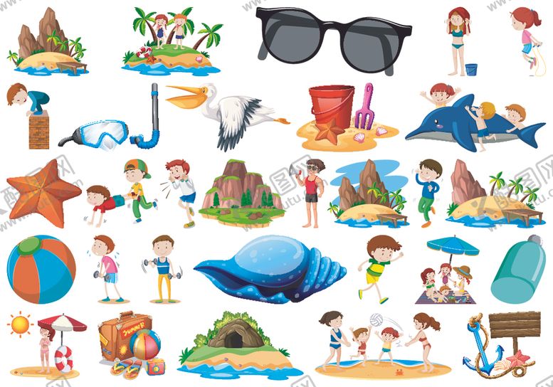编号：90319409270350478415【酷图网】源文件下载-夏天儿童素材