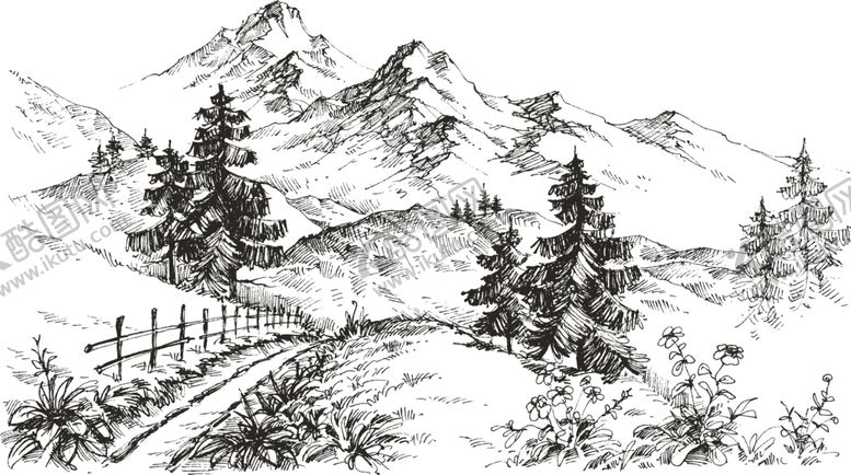 编号：67402206261709142668【酷图网】源文件下载-水墨山水素材