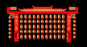 中式红色灯笼阵列