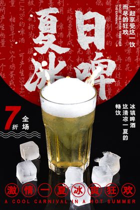 冰爽夏日啤酒节宣传海报畅饮冰啤CDR