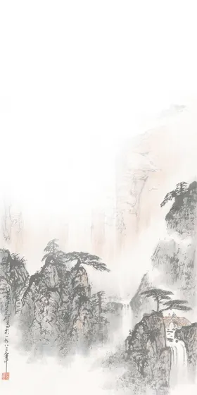 国画背景详情页纹样店铺首页