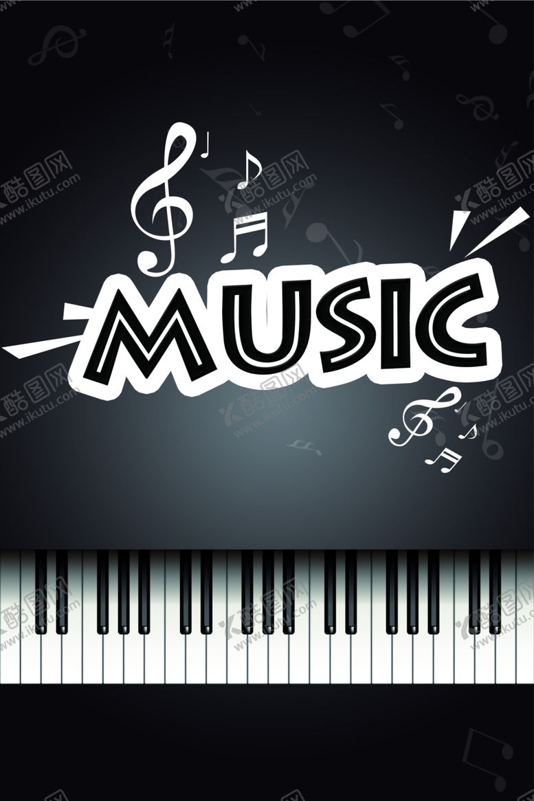 编号：43939610150425523543【酷图网】源文件下载-黑白钢琴音乐海报大学生音乐节