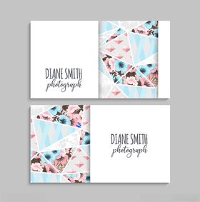 花卉图案名片设计模板