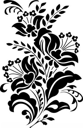 黑白花卉装饰图案
