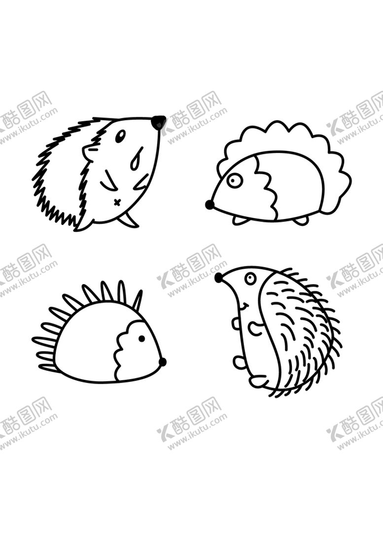 编号：09241309221148135782【酷图网】源文件下载-手绘简笔刺猬
