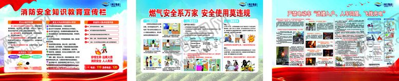编号：66064610071358564502【酷图网】源文件下载-用电燃气消防宣传展板展示