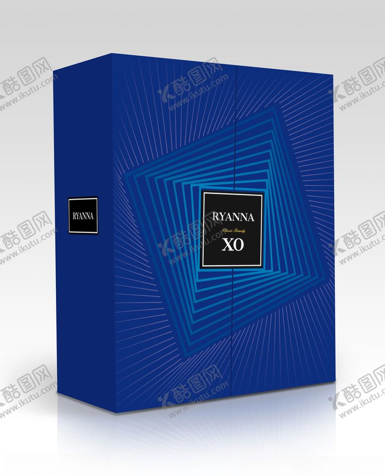 编号：25381809281210574260【酷图网】源文件下载-蓝色对开酒盒包装