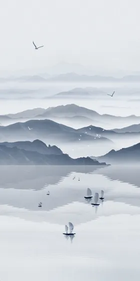 水墨古典图挂画装饰壁画玄关挂画山国画