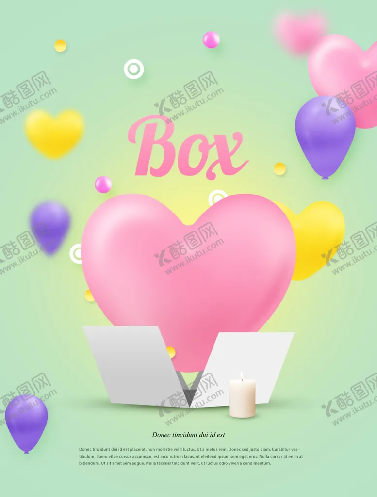 编号：72110106302240142733【酷图网】源文件下载-爱心背景礼物礼盒气球