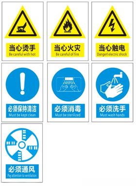 防爆标识当心烫手当心火灾当心触