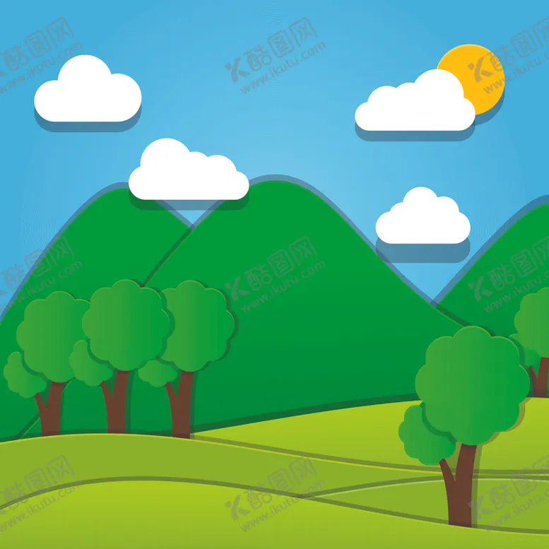 编号：56009409101125348935【酷图网】源文件下载-剪纸风格风景