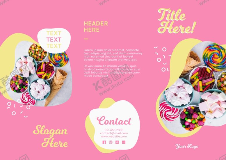 编号：87130110291245119330【酷图网】源文件下载-甜品餐厅菜单三折页