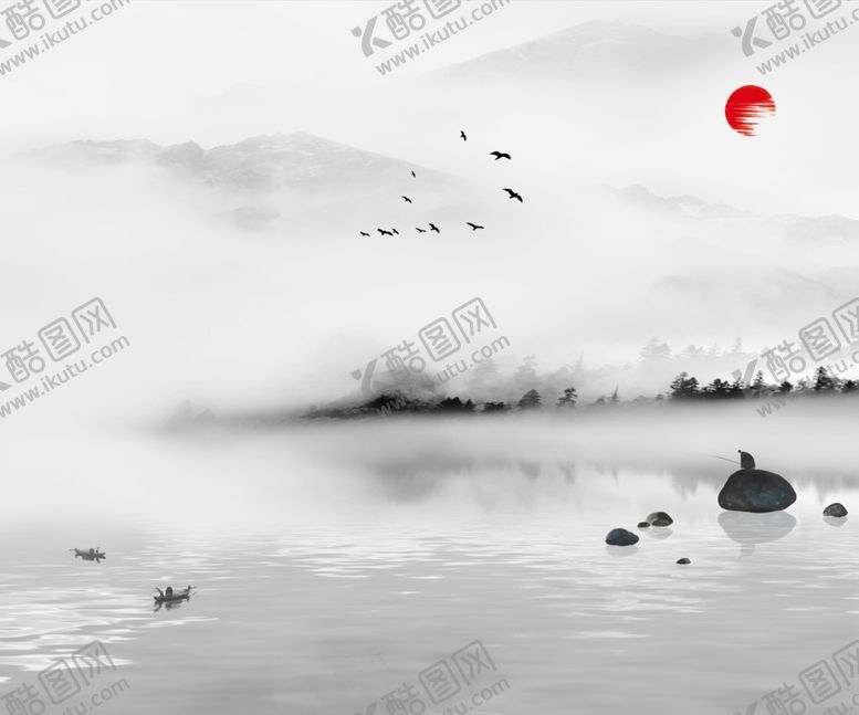 编号：10664809240629314826【酷图网】源文件下载-水墨山水