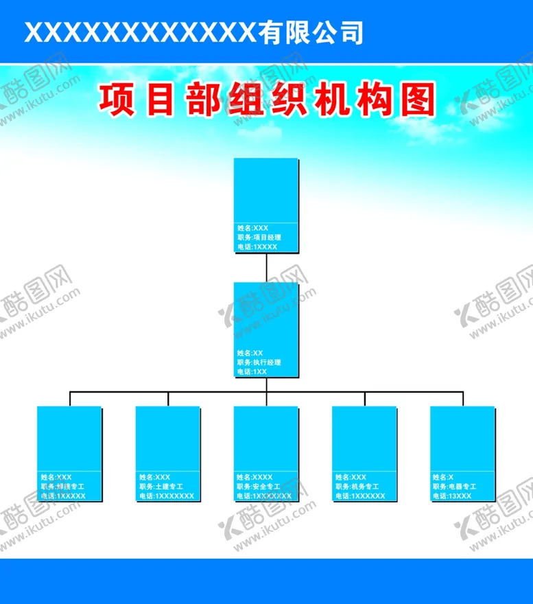 编号：62330007022004304727【酷图网】源文件下载-项目部组织机构图