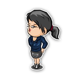 卡通情侣美女职场女孩Q版人物