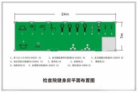 室内健身房平面矢量布置图